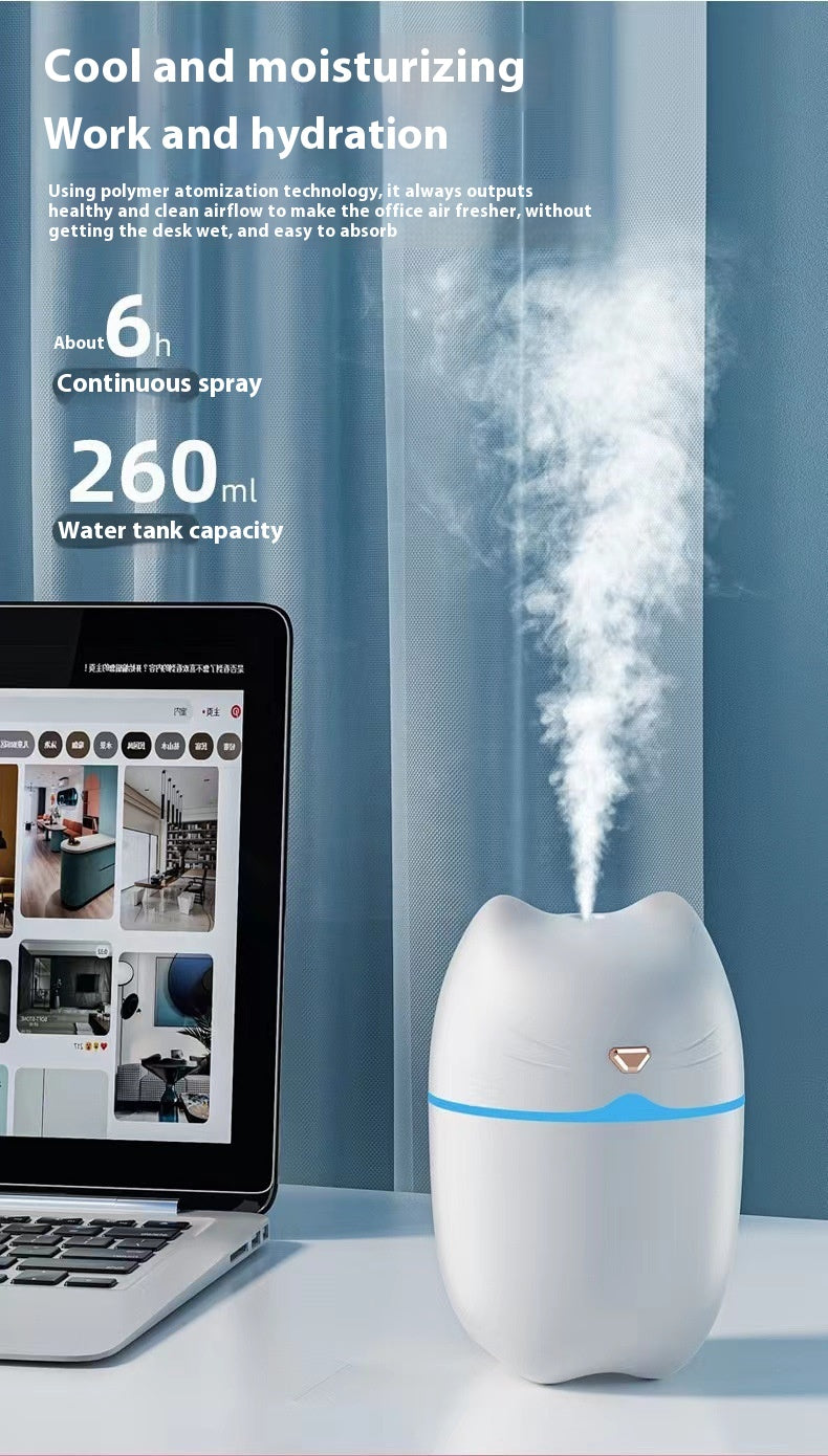 Cute Pet Cat Humidifier Household Car Desktop Air Atomization Mini Spray Aromatherapy Mute Hydrating